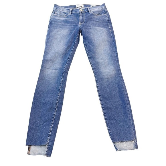 Frame Le Skinny de Jeanne Crop Denim Jeans Lo/Hi Hem Size 27 - Picture 3 of 7